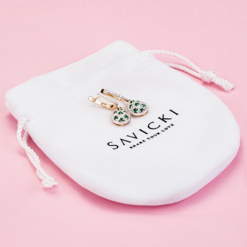 Kolczyki Savicki: dwukolorowe złoto, szmaragdy, diamenty